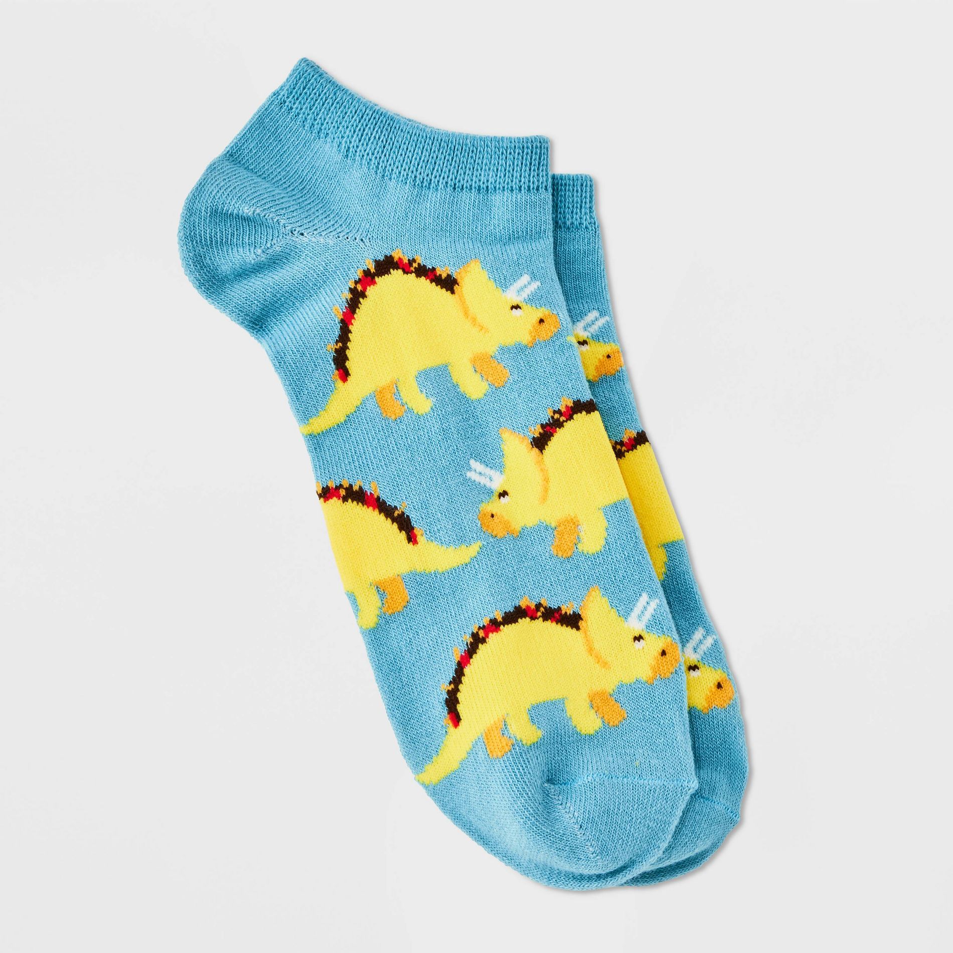 Women's Tacosaurus Low Cut Socks - Blue 4-10: Fun Dinosaur Pattern, Lightweight Knit, Banded Cuff, Machine Washable