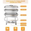 2/4/6-Pack 8QT Chafing Dish Buffet Set. Complete stainless steel warmer includes water pans and fuel holders, ready for party catering - 3 of 4