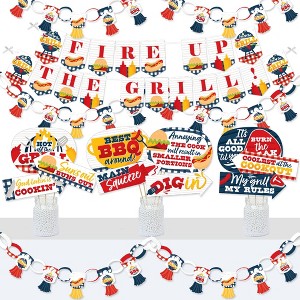 Big Dot of Happiness Fire Up the Grill - Banner and Photo Booth Decorations - Summer BBQ Picnic Party Supplies Kit - Doterrific Bundle - 1 of 4