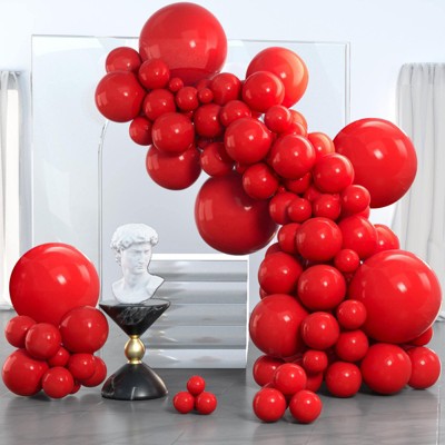 PartyWoo Balloons Red Matte 18 12 10 5 Inch 140 pcs