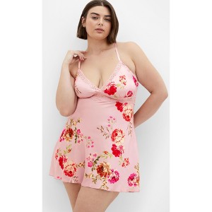 Women's Plus Size Arcadia Chemise - blush | CITY CHIC - 1 of 4