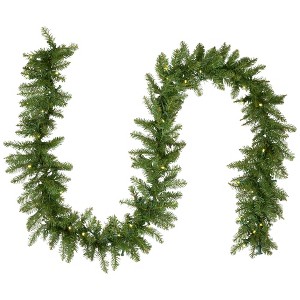 Northlight Pre-Lit Northern Pine Artificial Christmas Garland - 9' x 10" - Warm White LED Lights - 1 of 4