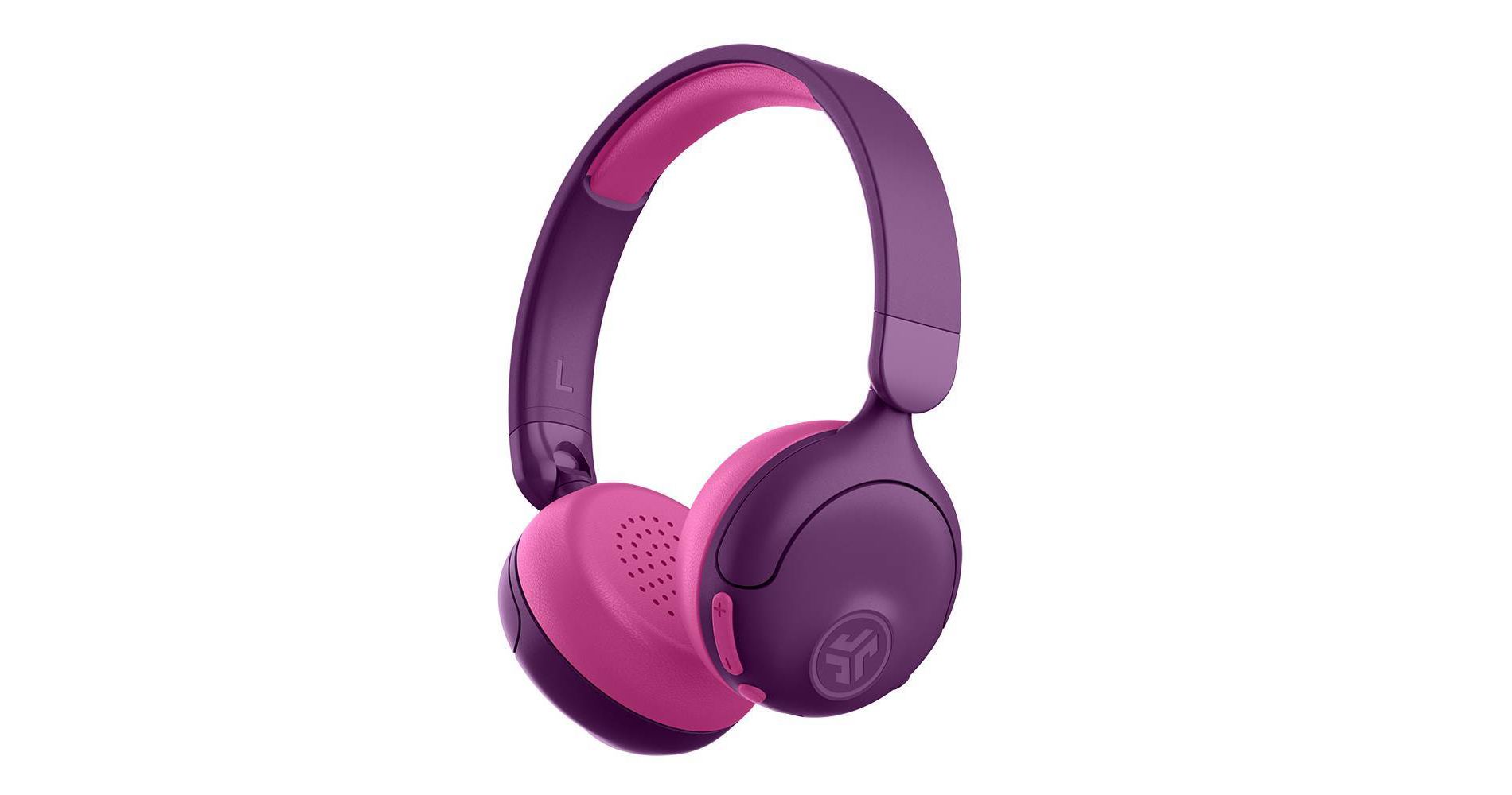 JLab JBuddies Bluetooth Wireless ANC Kids' Headphones - Purple/Pink: Over-Ear Cushions