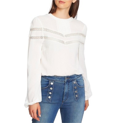 1.STATE Womens Lace Stripe Pullover Blouse