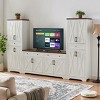 TV Cabinet Set with Bookcase Sideboards, Farmhouse Wall Entertainment Center with Storage, Console for Living Room-Maison Boucle - 2 of 4
