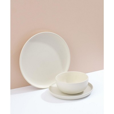 Matte Linen Ceramic 18-Piece Dinnerware Set for 6