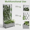 Dovelina Metal Mobile Planter Box, Trellis for Climbing Plants, Drainage Holes and wheels - 3 of 4