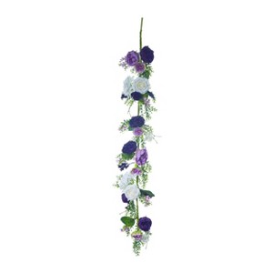 Transpac Synthetic Fabric 60 in. Multicolor Spring Flower and Twig Garland - 1 of 4