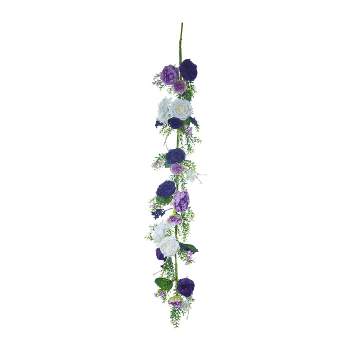 Transpac Synthetic Fabric 60 in. Multicolor Spring Flower and Twig Garland
