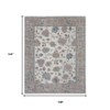 Ivory Brown And Blue Floral Distressed Area Rug - 3 of 4