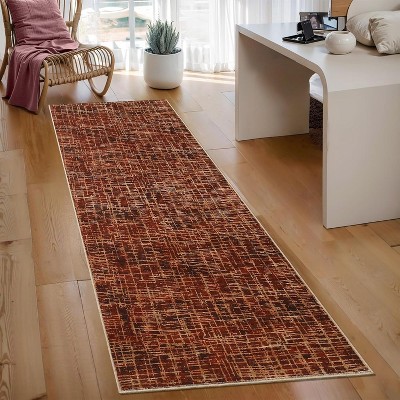Modern Geometric Washable Rug – Low Pile, Non-Slip, Soft Stain-Resistant Carpet for Bedroom, Living Room, Dining