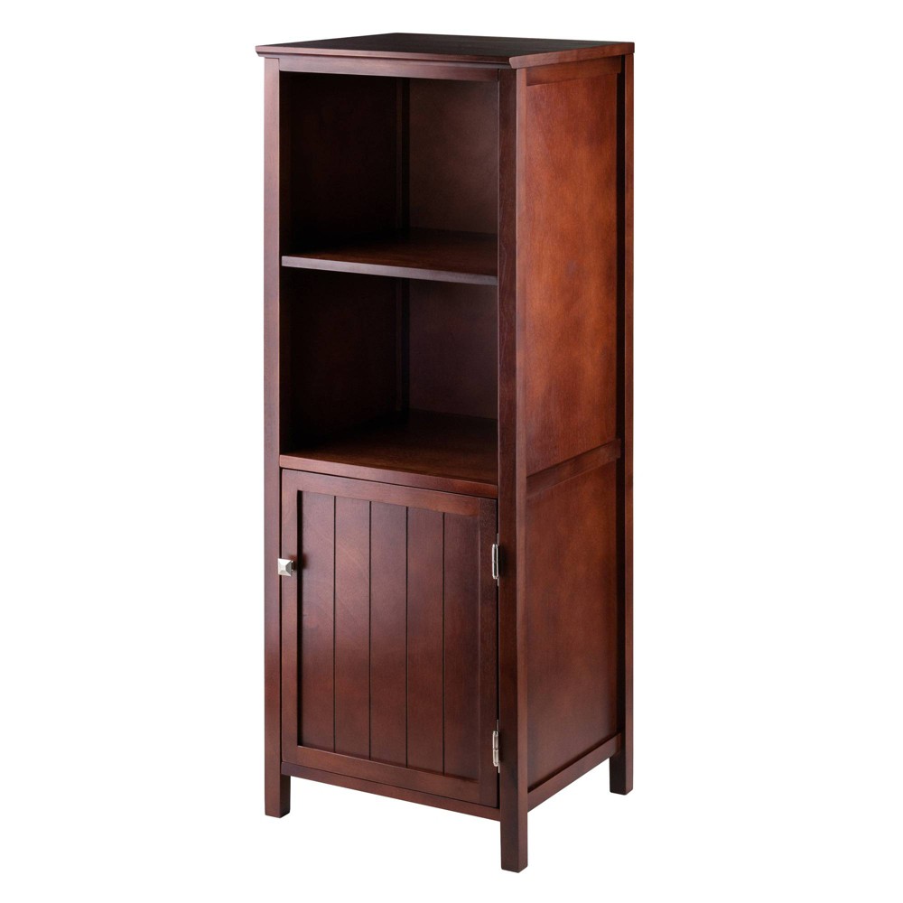 Brooke Jelly Cupboard with 2 Shelves and Door Wood/Espresso - Winsome: Rubberwood Hardwood Kitchen Hutch