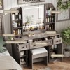 Makeup Vanity Desk and Chair, Vanity Mirror with Lights, Time and Temperature Display - 3 of 4