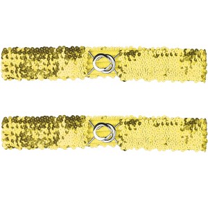 INSPIRE CHIC Women's Skinny Elastic Sequins Decor Stretchy Waist Belts for Dresses 2 Pcs 25.19" - 1 of 4