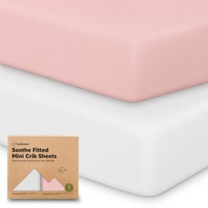 KeaBabies Mini Crib Sheets for Baby Girls, Boys, 2-Pack Soothe Pack and Play Sheets Fitted, Organic Pack N Play Mattress Sheet - 1 of 4