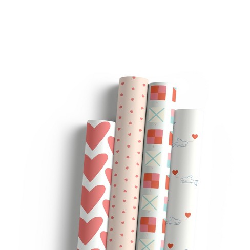 Eight Sheets Two-Sided "Hearts" & "LOVE Nautical Flags" Heavyweight Gift Wrap by Ramus & Co - image 1 of 4