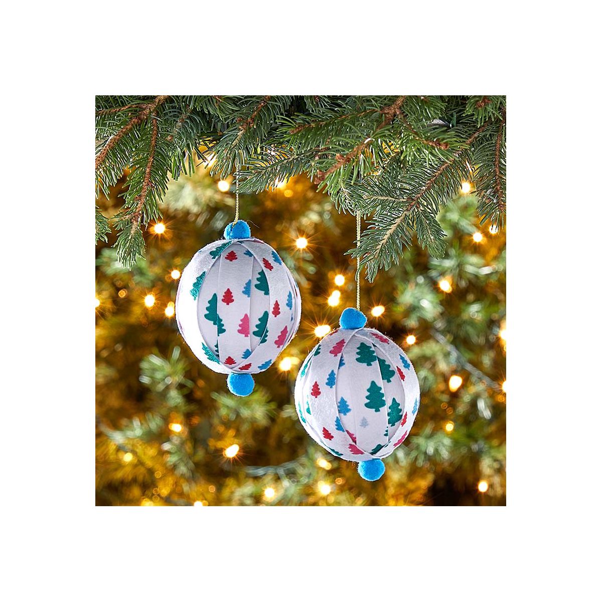 The Lakeside Collection Patterned Paper Ball Ornaments Set of 2 - - thumbnail 4