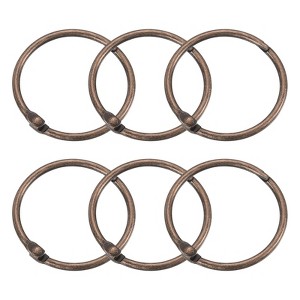 Unique Bargains Carbon Steel Loose Leaf Binder Snap Shower Curtain Rings 6 Pcs - 1 of 4