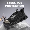 Furuian Steel Toe Sneakers Puncture Proof Work Lightweight Indestructible Safety Shoes Comfortable Black - 2 of 4