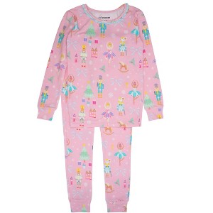 RuffleButts Modal Blend Big Girls Ruffle Long Sleeve Pajama Set - 1 of 2