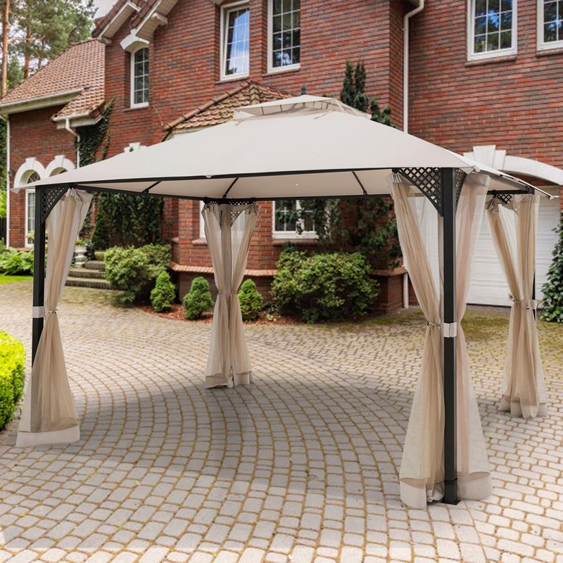 Tangkula 12' x 10' Octagonal Tent Outdoor Gazebo Canopy Shelter with Mosquito Netting, 5 of 6