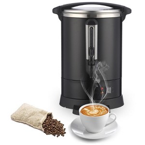 Dual Layers Stainless Steel Commercial Coffee Maker 18L/4.8 Gal Large Coffee Dispenser Electric Hot Beverage Dispenser for Catering, Events, Black - 1 of 4
