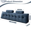 Bekrvio 39”/59”/79” Large Bolster Triangular Headboard Wedge w/2 Neck Roll Pillows Reading Pillows - 2 of 4
