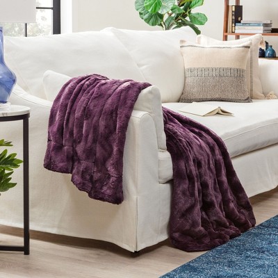 Chanasya Soft Wave Faux Fur Throw Blanket With Reversible Faux Shearling