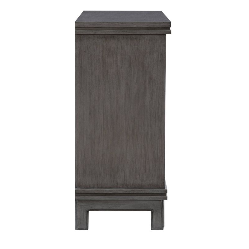 Epinay Traditional Carved Cabinet 2 Doors Push Open Magnetic Closure 1 Shelf Gray Finish - Powell, 4 of 12