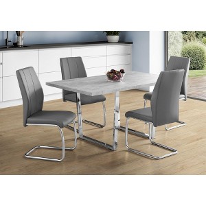 Okak 60" Rectangular Dining Table with Chrome Metal Legs Modern Minimalist Kitchen Table for Kitchen, Dining Room - 1 of 4