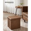 SONGMICS Storage Ottoman Bench Leather Ottoman with Storage - 2 of 4
