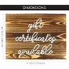 Darware Brown Gift Certificates Available Sign, Wood Retail Store Sign for Gift Cards / Certificates - 2 of 4