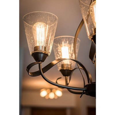 Cinta Oil Rubbed Bronze 5-Light Chandelier with Clear Seeded Glass