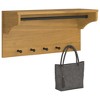 Aghana Digitals Solid Pine Wood Walnut Finish Wall-Mounted Coat Rack with 5 Hooks for Hallway - 4 of 4