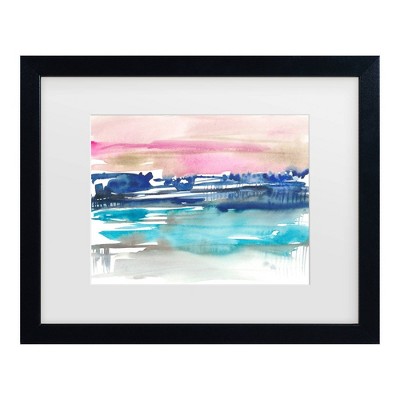 Trademark Fine Art Jennifer Goldberger Indigo Sunset I Matted Framed Art