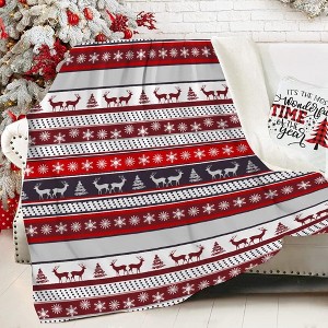 Lomsoe Christmas Flannel Throw Blanket, Rustic Soft Throw Blanket for Couch Bed Sofa, Warm Decoration Xmas Gifts. - 1 of 4