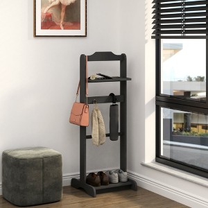 HDZNVF Accent Portable Garment Rack,Clothes Valet Stand with Storage Organizer - 1 of 4