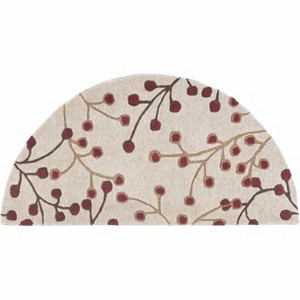Hauteloom Elsu Beige&Burgandy Wool Rug - 1 of 4