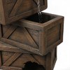 LuxenHome Brown Cement Tiered Crates Patio Fountain, Rustic Outdoor Water Feature for Gardens & Yards - 4 of 4