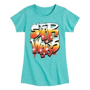Girls' - Star Wars - Graffiti Fitted Short Sleeve Graphic T-Shirt - 1 of 3