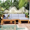 Whisen Natural Wood 5-Piece Patio Sectional Sofa Set with Cushions for Outdoor Backyard - 2 of 4
