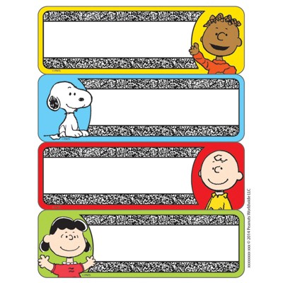 Eureka Peanuts Composition Label Stickers, Pack of 56 (Pack of 6)