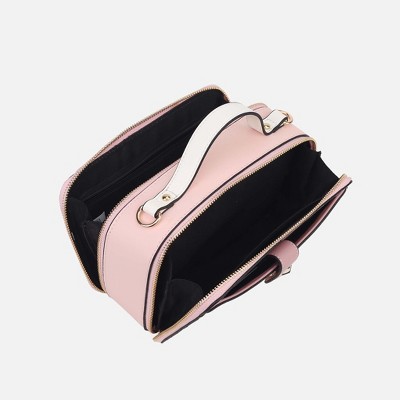 MKF Collection Camera Crossbody Bag, Oaklynn Color Block Multi Compartment Zip Closure | MKF Collection by Mia K -Beige Brown — фото 6