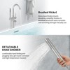 Freestanding Tub Faucets with Brushed Nickel Finish - Floor-Mounted, High-Flow Shower System, Handheld Shower Head, and Swivel Spout - 2 of 4
