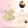 Unique Bargains 2 Tier Round Cup Cake Holder Tower with Tiered Serving Tray for Donuts Fruit 9.06"x7.87" - 2 of 4