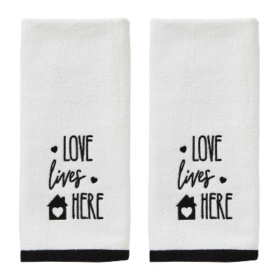 2pk Love House Hand Towel Set White - SKL Home