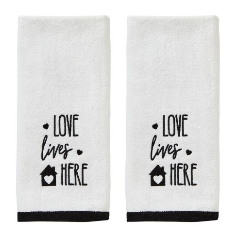 Home Collection Black Cotton Hand Towels, 16x25 in.