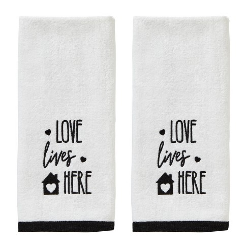 Valentines Day Hand Towel Set, Bathroom Decor, Love Print Small Fingertip  Towels, Housewarming Gift, Boho Home Decor 