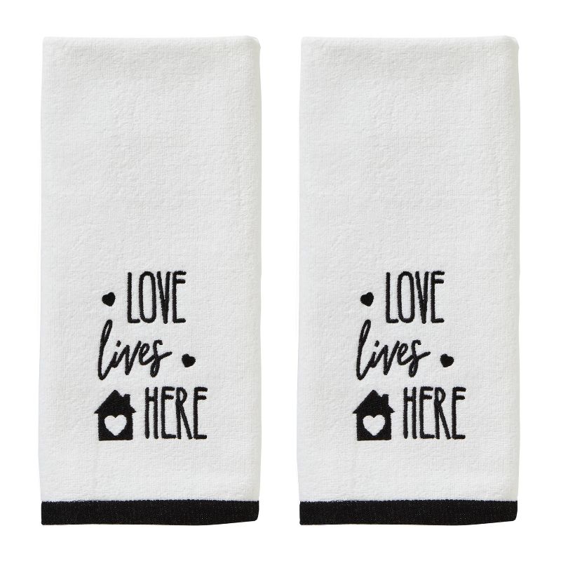 2pk Love House Hand Towel Set White - SKL Home, 1 of 5