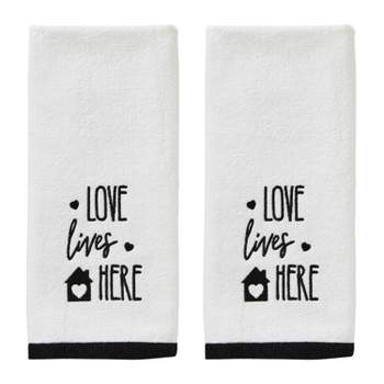 2pk Love House Hand Towel Set White - SKL Home